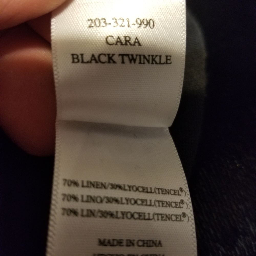 RAILS black white star Cara Black Twinkle linen blend short sleeve v neck top S - Picture 7 of 7